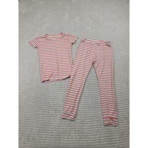 Plain Jane Pajama Set Youth 6 Striped Short Sleeve & Pants Super Soft Set